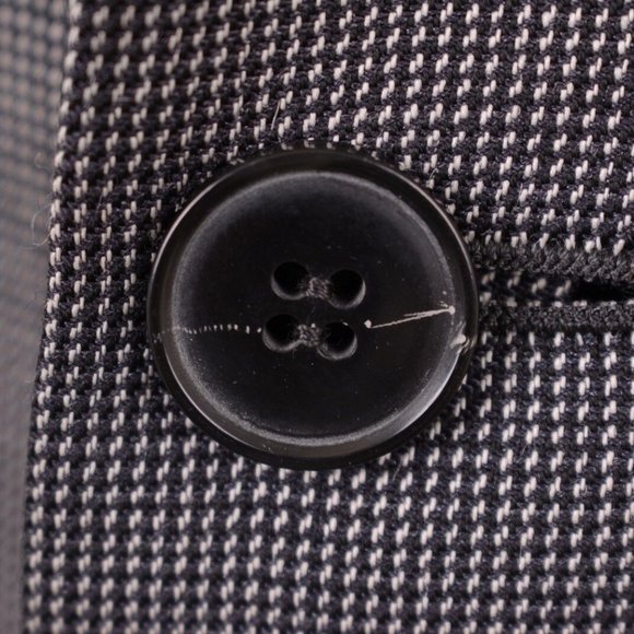 Gray Men's Suit with Green Polka Dot Tie - Picture 5 of 10